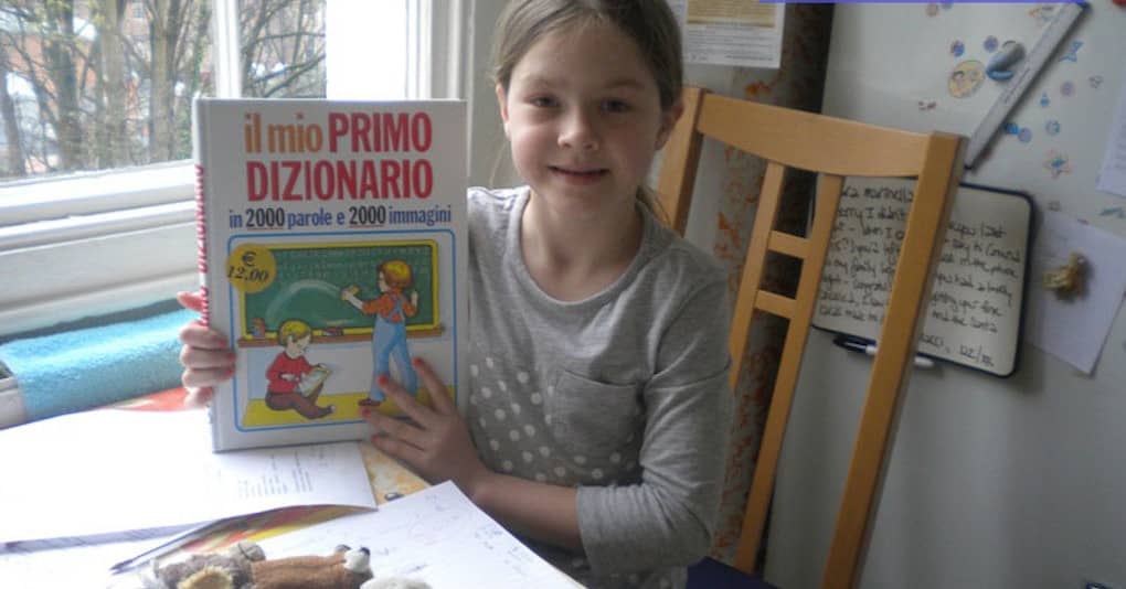 Child learning Italian in Bristol with Marinella